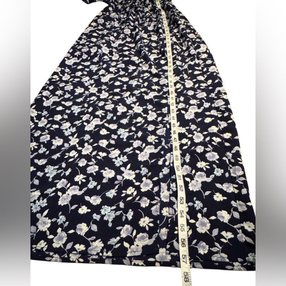 Tobi Navy Maxi with White Floral Print Autumn Wedding Guest Dress Medium - Picture 8 of 8